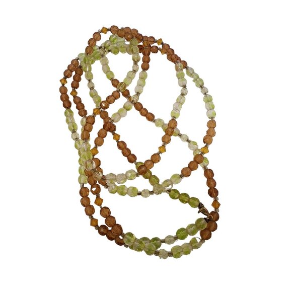 Vintage 58" 2 Tone Crystal Necklace (A5198) - Picture 2 of 3